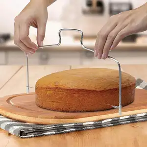 Cuisine bricolage accessoires de cuisson Double ligne trancheuse à gâteau maison bricolage lisseur à gâteau ligne de coupe réglable trancheuse à gâteaux