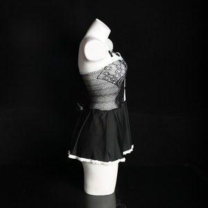 Catwoman Lingerie Nightgown Lace Off Shoulder Dress See Through Seductive Maid Uniform Women Sleepwear - Product Image 2