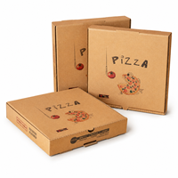Boîte à pizza en papier kraft écologique avec logo personnalisé, boîte à pizza en carton ondulé pour la restauration à emporter, emballage alimentaire, usine OEM