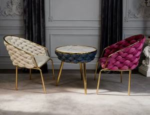 Luxury Slab Meeting <b>Table</b> and Chair Set - Round <b>Nail</b> Salon Sales Reception and Meeting <b>Table</b> - Product Image 1