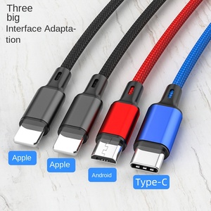 Nhà Máy Giao Hàng 4-Trong-1 Sạc Cáp Hot Bán Nhiều Màu Sắc Nylon Bện USB Type-C Cáp Dữ Liệu Cho Iphone Samsung Tất Cả Các Điện Thoại - Product Image 4