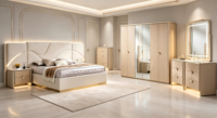 Ensemble de meubles de chambre à coucher, taille Queen et King, 5 pièces, style européen personnalisé, armoire en bois de luxe pour hôtel, meubles de chambre à coucher modernes