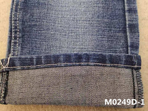 M0249D-1 lourd <span class=keywords><strong>TR</strong></span> Crosshatch Slub 12.7oz Denim Jeans tissu teint pour la couleur bleu foncé superbe - Product Image 3