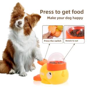 SW-B102 SWPET eco-friendly in plastica giallo piccolo anatra automatico Pet Pet Feeder giocattolo dei cartoni animati Trainer per cani - Product Image 2