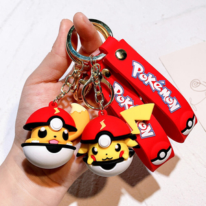 QY Cute Anime Cartoon Silicone Keychain Ball Character Pendant <b>Bag</b> Charm Car <b>Key</b> <b>Ring</b> Collectible Gift Toy - Product Image 3