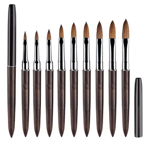 100% Kolinsky Acrylic <b>Nail</b> Brush #4#6 #8 Sandalwood Handle Crimped UV Gel Carving Pen Liquid Powder DIY <b>Nail</b> Art Drawing <b>Tool</b> - Product Image 6