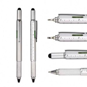6 in 1 Multifunctional Tool Heavy Metal Ballpoint <b>Pen</b> With Level and Screwdrivers Customized logo Universal Stylus <b>Pen</b> - Product Image 3