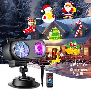 Proyector de Patrones Dinámicos Tipo Tarjeta para Exteriores, Luz de Escenario Navideña con Copos de Nieve, Luz de Proyección de Halloween, Luz Nocturna con Efecto de Ondas de Agua - Product Image 1