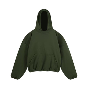 <span class=keywords><strong>Kanye</strong></span> <span class=keywords><strong>West</strong></span> personnalisé double couche surdimensionné épaule tombante Vintage lavé Street Wear poids lourd conception personnalisée pull à capuche vierge - Product Image 5