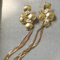 Élégant Cuivre Fleur Épingles À Cheveux De Mariée Peignes À Cheveux De Mariage En Céramique Floral Femmes Boucles D'oreilles Ensembles De Bijoux De Mariée