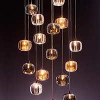 Lustre en cristal personnalisé de design moderne et luxueux pour hôtel, escalier, décoration
