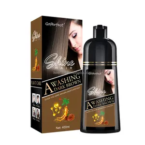 Shampoo de tintura de cabelo preto com logotipo personalizado, amostra grátis, shampoo de coloração rápida, shampoo mágico para cabelos