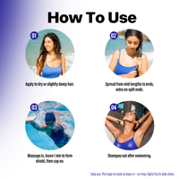 Masque capillaire VANERIA : Prévient les dommages du chlore, adoucit les cheveux pendant la baignade, crème de protection capillaire avant la baignade
