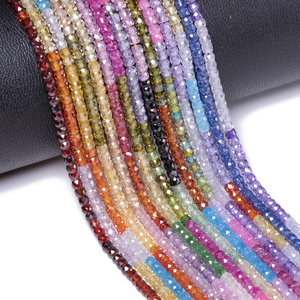 Cuentas de circonita cúbica con forma de ábaco policromada de 3x2mm al por mayor, cuentas de circonita con piedras preciosas Rondelle para la fabricación de joyas - Product Image 3