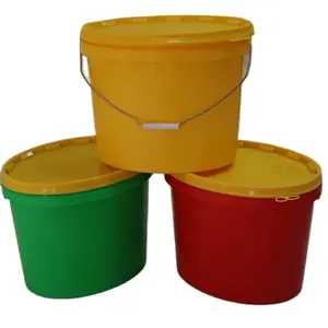 Wholesale 5gallon plastic container drums pails barrels 20L oval buckets