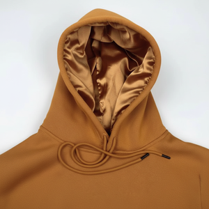 Hoddie เสื้อฮู้ดแบบสวมหัวผ้าซาติน,เสื้อมีฮู้ดผ้าฝ้ายขนแกะแบบกำหนดเองใหม่ - Product Image 1