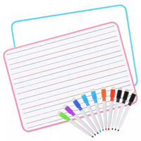 Tableau blanc magnétique Double face coloré A4 à bord souple, bloc-notes de bureau pour enfants, tableau d'écriture effaçable à sec