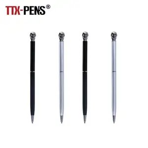 TTX Wholesale Custom 3D Horrible Skull Pen Top Ballpoint Pen Head Toppers Kids Toy Ball Pen