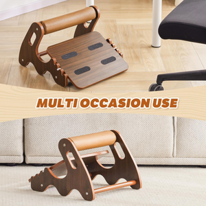 <span class=keywords><strong>Taburete</strong></span> de pie mecedora ajustable de 3 posiciones de altura Reposapiés de <span class=keywords><strong>madera</strong></span> con barra transversal suave para debajo del escritorio en el trabajo - Product Image 6