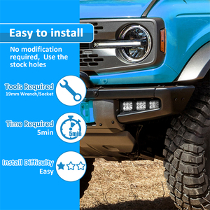 New gió Ba LED Sương Mù Ánh sáng HID núi chân đế Tương thích với Ford Bronco 2021 2023 cản trước Sương Mù Ánh sáng núi chân đế - Product Image 3