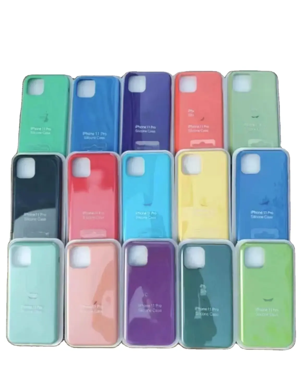 Casing ponsel silikon cair Microfiber, sarung HP untuk iphone 11 12 13 14 15 Pro Max Plus X Xs Max anti syok pabrik grosir