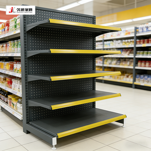 מדפי גונדולה של JIUSHUN, מדפי סופרמרקט ממתכת פלדה איכותית לתצוגת מוצרי מכולת - Product Image 5