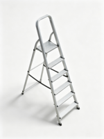Échelle pliante de sécurité en forme de A avec main courante et sangle de stabilisation, pieds antidérapants, échelle à marches en aluminium pour la maison