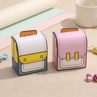 Boîte cadeau en carton en forme de cartable de dessin animé, pour la saison des diplômes, les fêtes d'anniversaire, emballage recyclable, mignon, plusieurs options de couleurs