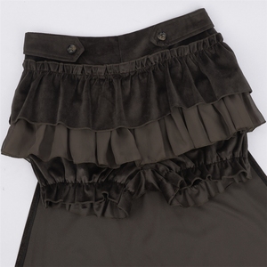 Vestido Largo <span class=keywords><strong>de</strong></span> <span class=keywords><strong>Mujer</strong></span> para Cosplay, Estilo Gótico Oscuro Steampunk, Color Sólido, para Actuaciones y Baile - Product Image 4