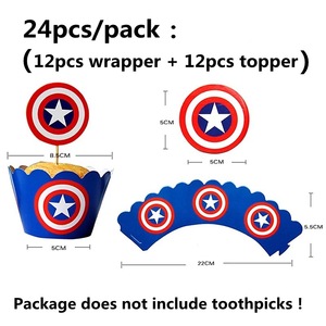 Décorations de cupcakes sur le thème des super-héros, cadeau pour les fans d'anime et les enfants, fournitures pour fêtes d'anniversaire - Product Image 4
