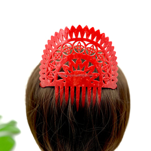 Pettini per capelli tartarugati con forme Vintage incise per Samoan Hawaiian Tongan people Hiar wear - Product Image 5