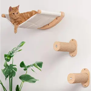 Étagère murale personnalisée pour chat avec hamac, hamac mural en bois pour chat, vente en gros