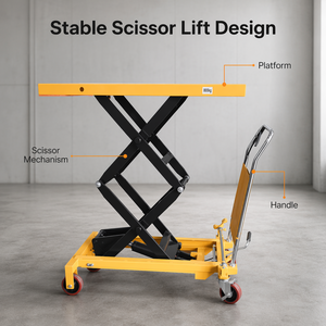 Chariot logistique manuel à plateforme hydraulique, <span class=keywords><strong>mini</strong></span>-plateforme élévatrice à ciseaux, transpalette de type plateforme, série SP Chine - Product Image 2