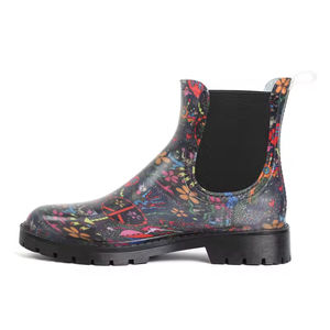 <span class=keywords><strong>Bottes</strong></span> <span class=keywords><strong>de</strong></span> <span class=keywords><strong>pluie</strong></span> pour femmes YL-1403, <span class=keywords><strong>de</strong></span> haute qualité, <span class=keywords><strong>vintage</strong></span>, antidérapantes, avec impression couleur, imperméables, à la cheville - Product Image 2