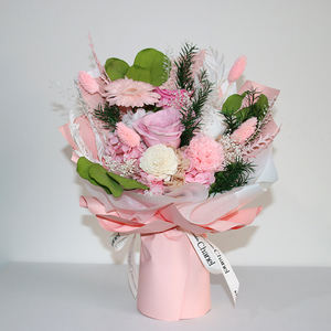 Offre Spéciale <span class=keywords><strong>Pas</strong></span> <span class=keywords><strong>Cher</strong></span> <span class=keywords><strong>Éternelle</strong></span> Vraie Fleur Sèche Conservée <span class=keywords><strong>Rose</strong></span> Mariage Emballage Blanc Bouquet De Mariée - Product Image 3