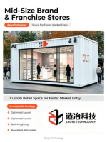 Conteneur maritime modifié de 20 pieds, bar, kiosque, café, restaurant, cuisine mobile, design moderne, respirant