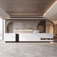 Escritorio Comercial de Madera Personalizado de Alta Calidad para Oficina, Hotel, Tienda de Ropa, Boutique, Recepción de Oficina, Escritorio de Recepción Moderno