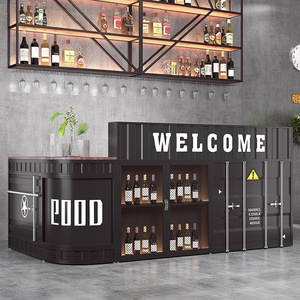 Công nghiệp-phong cách bền container góc <span class=keywords><strong>Bar</strong></span> Retro tiếp tân bàn cho khách sạn sáng tạo thịt nướng nhà hàng & phòng tập thể dục tiền mặt đăng ký - Product Image 2