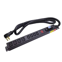 PDU Aluminium Terukur 8 Outlet 30A IEC C13 C19 240V untuk Kabinet Server Pusat Data, Steker 50 Amp L6-50P dengan Metal Miner PDU