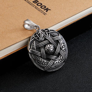 Pentagramme Pentacle Wiccan Collier-Pendentif satanique étoile en acier inoxydable <span class=keywords><strong>Sceau</strong></span> traditionnel de <span class=keywords><strong>Salomon</strong></span> Eliphas Levi's - Product Image 2