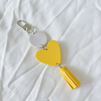 Mini porte-clés en cuir avec breloque, porte-clés en cuir pour sublimation, porte-monnaie en cuir pour pièces de monnaie, porte-clés, breloque de sac en forme de cœur, personnalisable