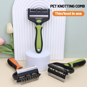 Abrigo saludable extra ancho de doble cara y herramienta eficaz para reducir el desprendimiento cepillo para gatos cepillo de aseo para mascotas para perros animales pequeños - Product Image 5