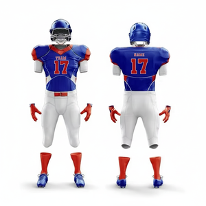 Nouveaux uniformes de football américain personnalisés avec logo sur mesure, respirants, grandes tailles, coupe ajustée, 100 % polyester - Product Image 1