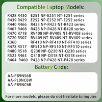 Batería de Alta Calidad para Portátil Samsung AA-PB9NC6B R428 R390 R580 R730 RV509 RV511, Batería de Celdas 18650