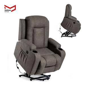 <span class=keywords><strong>Fauteuil</strong></span> inclinable <span class=keywords><strong>électrique</strong></span> VANBOW en tissu marron avec repose-pieds extensible pour personnes âgées - Product Image 1