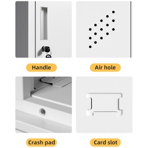 ארון בגדים מפלדה בעל 3 דלתות, עיצוב צר, הרכבה קלה, מתאים לחדר כושר, בית ספר, לאחסון בגדים בצורה מאובטחת. - Product Image 5