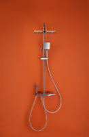 Avatto — ensemble de douche avec mitigeur et pulvérisateur, modèle Piano à 4 fonctions, Chrome, blanc, gris, pour salle de bains