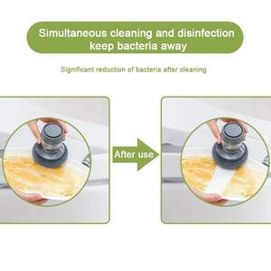 Brosse de nettoyage domestique <span class=keywords><strong>Turbo</strong></span> Scrub Spinscrubber, support de raclette pour évier de cuisine, épurateur pour un lavage efficace - Product Image 6