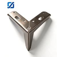 Patas Semicirculares de Hierro de Tres Puntas para Muebles, Modelo con Borde Curvo, Patas para Sofá Grises de 1.5 mm de Grosor, Patas de Soporte para Gabinetes y Camas