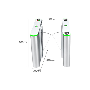 Tourniquet piétonnier de porte de porte d'aileron de barrière d'aileron de <span class=keywords><strong>scanner</strong></span> de billet de gestion de visiteur de porte de sortie de secours de SWS - Product Image 2